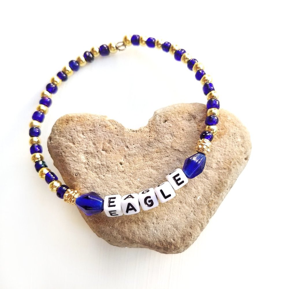 VSCO Girl Inspired Beaded Word Bracelet: EAGLE